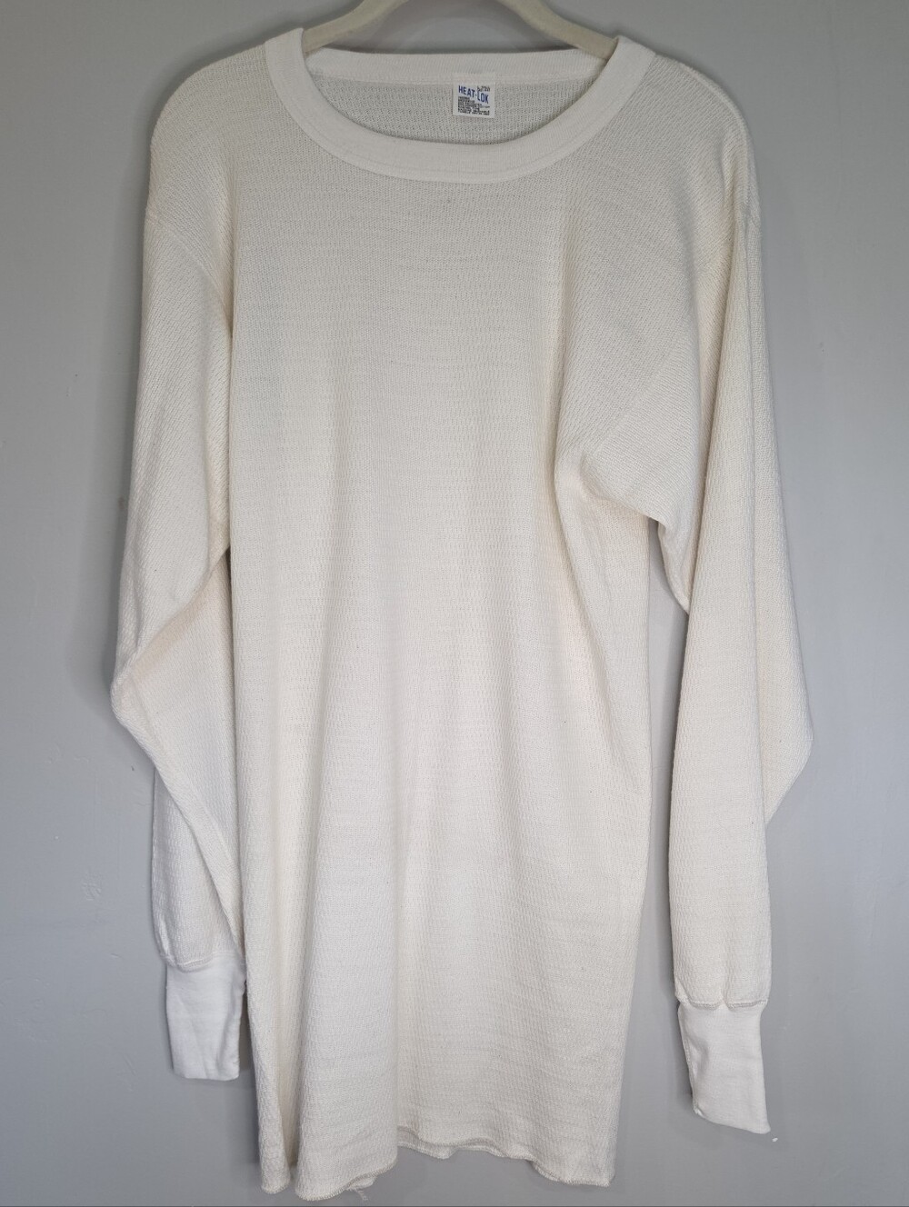 Heat-Lok Thermal Shirt Men's Large Tall White Polyester Cotton Base Layer